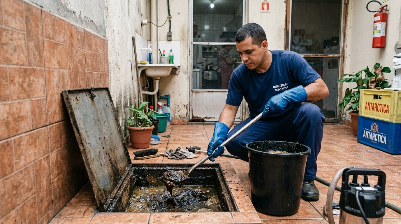 Limpeza de Caixa de Gordura com Equipe em Vitória da Conquista‑BA