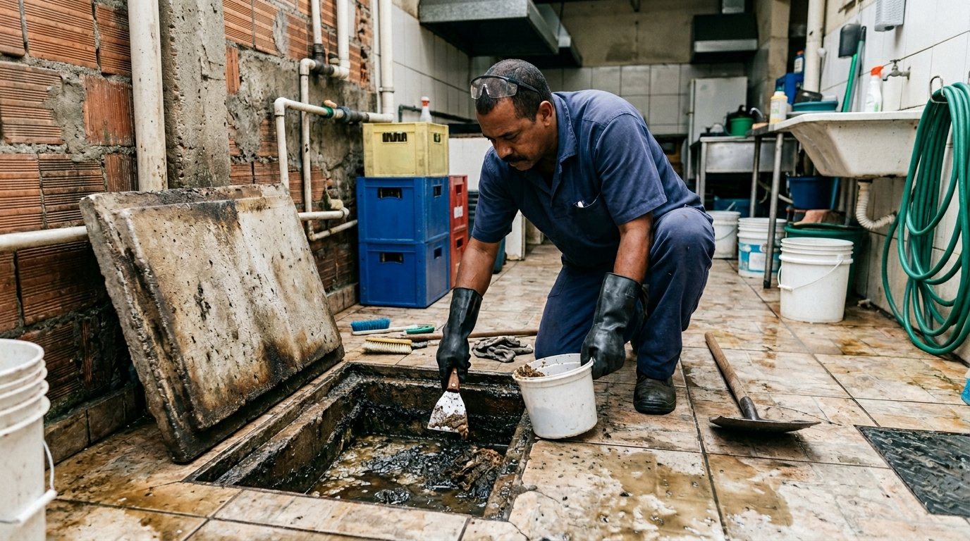 Limpeza de Caixa de Gordura Residencial em Vitória da Conquista‑BA